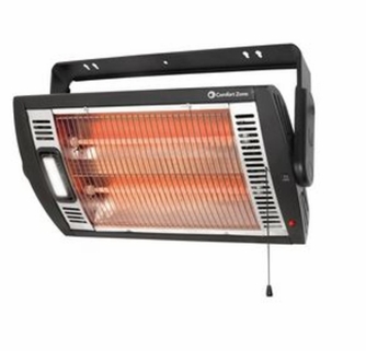 Comfort Zone CZQTV5M Quartz Electric Wall Mount Heater - Black - The  Warming Store