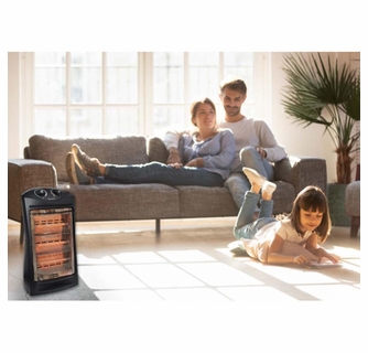 Comfort Zone Energy Save Electric Quartz Infrared Radiant Tower Heater -  Black - The Warming Store